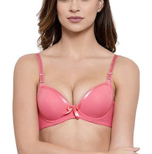 Load image into Gallery viewer, Deevaz Padded Women's Cotton Rich Medium Coverage Wired Push-Up Bra In Coral Pink Colour.