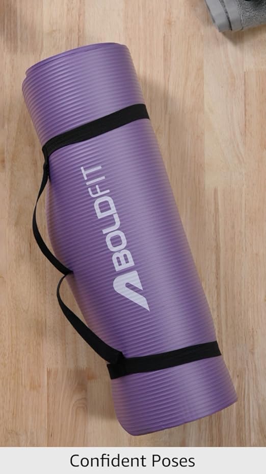 Deevaz Thick NBR Yoga Mat For Home and Gym Workout| Anti Slip Yoga Mat For Men & Women| Yoga Mat with Carrying Strap