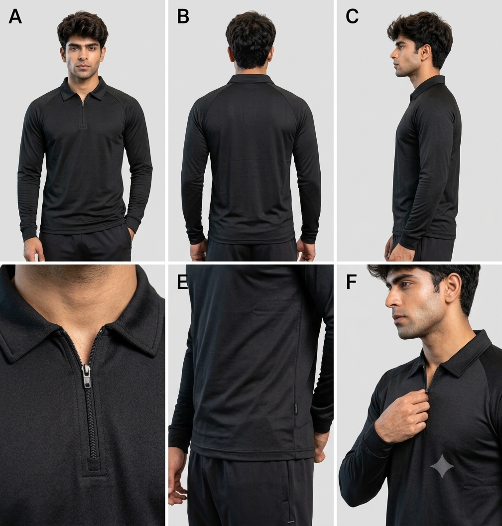 Deevaz Men's Black Full Sleeve Gym T-Shirt
