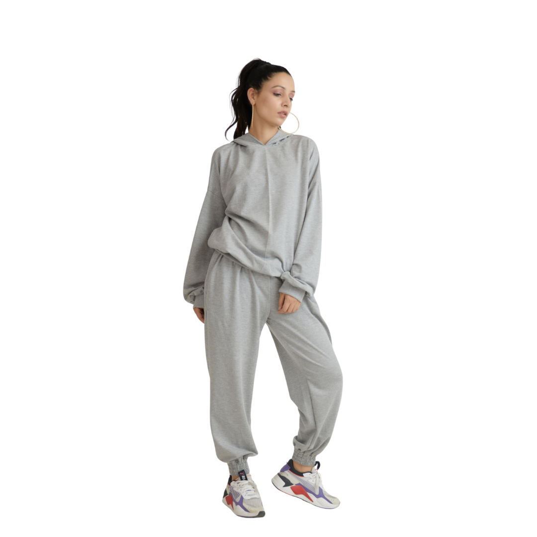 Deevaz Women's Solid Comfort Fleece Regular-Fit Cotton Joggers Track Pant In Grey Color.