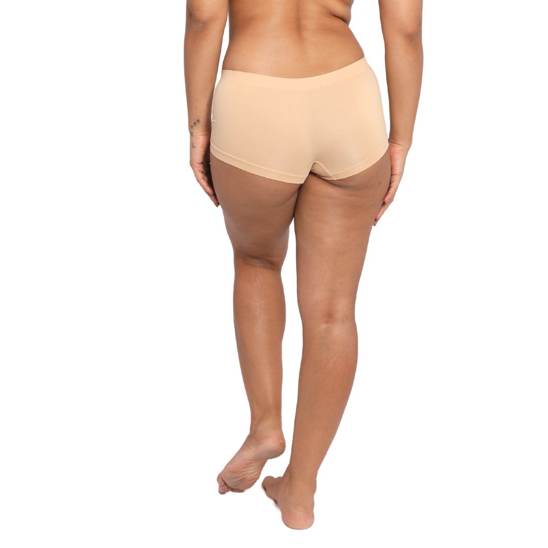 Deevaz Mid Rise Full Coverage Seamless Boy shorts in Beige