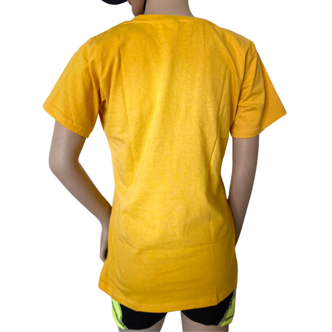 Deevaz Combo Of 3 Women Comfort Fit Round Neck Half Sleeve Cotton T-Shirts In Baby Pink, Yellow, Black.