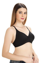 Load image into Gallery viewer, Deevaz Padded Women's Cotton Rich 3/4th Coverage Backless Bra in Black Colour.