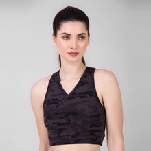 Load image into Gallery viewer, Deevaz Combo Of 2 Full Coverage Non Padded Sports Bra In (Printed Black & Grey)