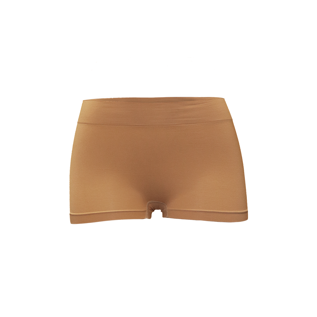 Deevaz Combo of 2 Mid Rise Full Coverage Seamless Boy Shorts In Skin & Red colour.