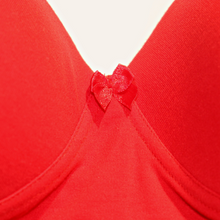 Load image into Gallery viewer, Deevaz Padded Women's Cotton Rich 3/4th Coverage Backless Bra in Red Colour.