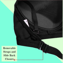 Load image into Gallery viewer, Deevaz Padded Women's Cotton Rich 3/4th Coverage Backless Bra in Black Colour.