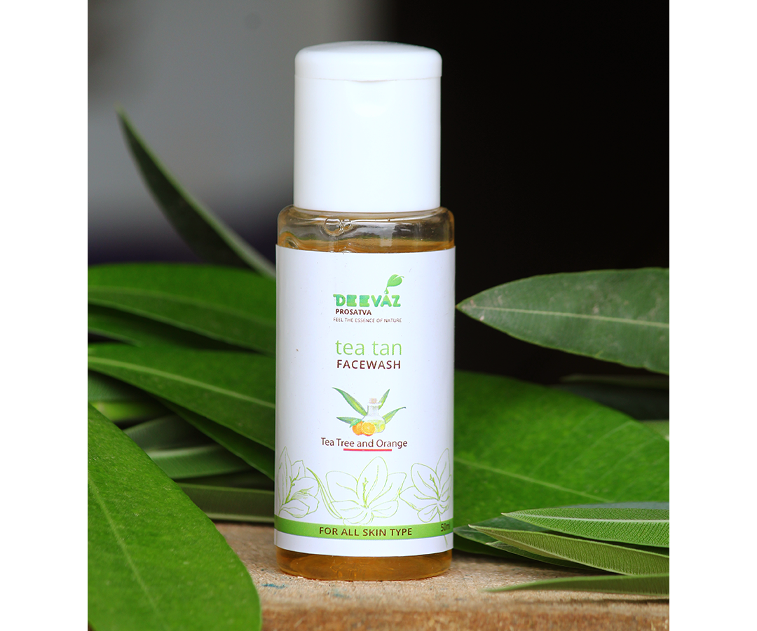 Deevaz Prosatva Orange & Teatree Tea-Tan Facewash For All-Skin Type - 50 ML, Removes Tan | Brightens Skin - PACK OF 3
