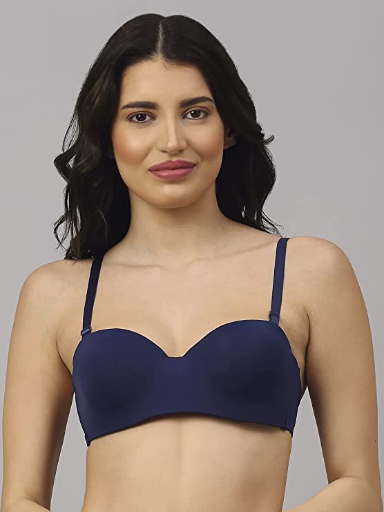 Deevaz Navy Blue Seamless Strapless Padded Wired Bra –