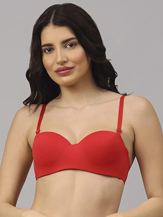 Deevaz Skin Padded Tube Bra In Poly-Lace Fabric With Removable Transpa –