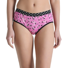 Load image into Gallery viewer, Deevaz Cotton Rich Mid Waist Bird Printed Hipster Panty In Light Pink Colour.