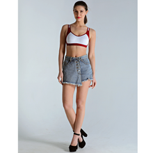 Load image into Gallery viewer, Deevaz Non-padded Cotton Rich Sports Bra in Burgundy Melange Colour Detailing.