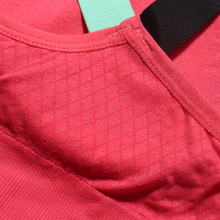 Load image into Gallery viewer, Deevaz Medium Impact Padded non-wired Sports Bra in Carrot Pink Colour with Neon Cross back strap detailing.