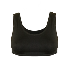 Load image into Gallery viewer, Deevaz Medium Impact Non-Padded non-wired Sports Air Bra in Black Colour for Teenagers
