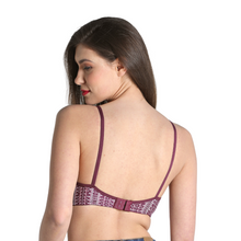 Load image into Gallery viewer, Deevaz Printed Cotton Everyday Non Padded Demi-cup Bra Combo of 3 in Grey Blue & Maroon
