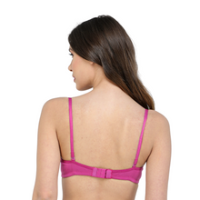 Load image into Gallery viewer, Deevaz Non-Wired Padded Full Coverage Bra In Pink Colour with lace detailing.