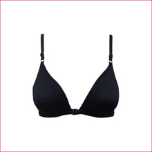 Load image into Gallery viewer, Deevaz Cotton Rich Non-padded Solid Front open T-Shirt Bra - Black