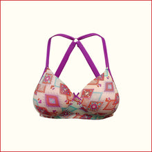 Load image into Gallery viewer, Deevaz Padded Non-Wired Full Cup Printed Racerback T-shirt Bra in Multicolour.