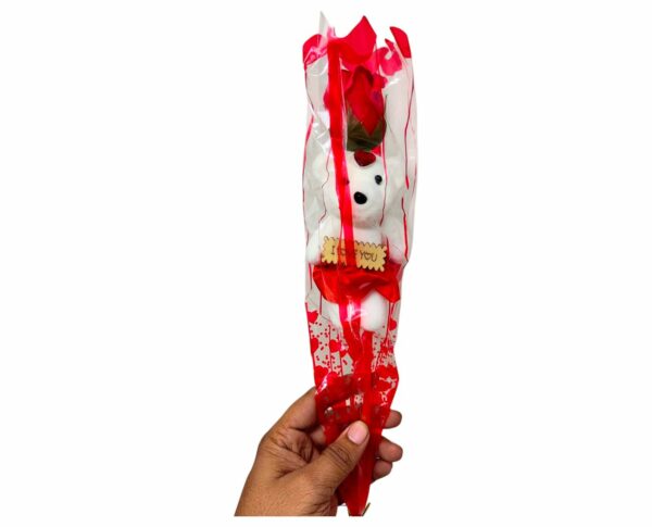 Plastic Artificial Flower & Teddy Gift Bouquet Red Rose with Romantic I Love You Teddy Bear Valentine Gifts for Girlfriend Boyfriend Lovely Gift Item for Valentine Week Teddy,Rose Day Bouquet