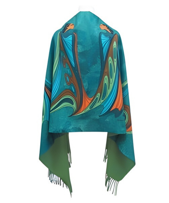 deevaz Acrylic Printed Women Shawl  (Green)