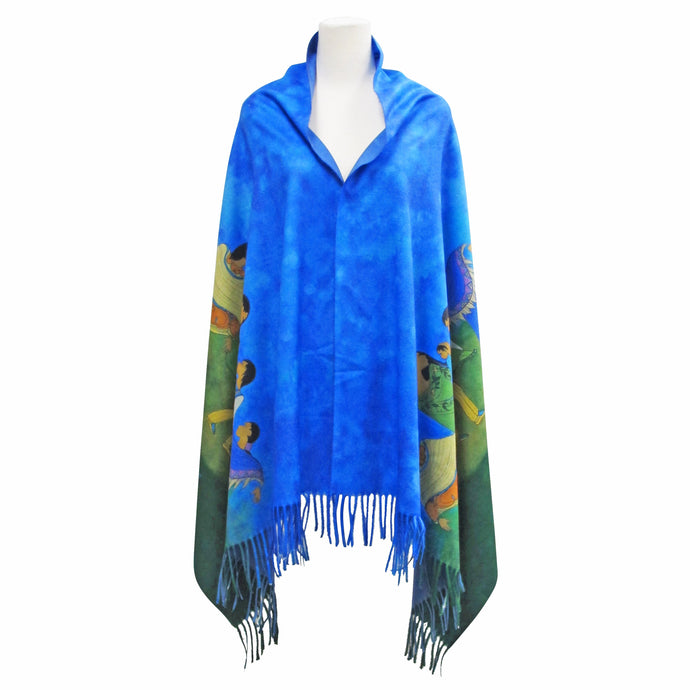 Deevaz Acrylic Printed Women Shawl  (Multicolor)