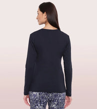 Load image into Gallery viewer, Deevaz Cotton Long Sleeve Crew Tee In Black Color.