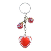 Load image into Gallery viewer, Decorative Crystal Love Heart with Shining Star Drifting Glass Bottle Keychain for Lover Gifts Key Chain, Perfect for Bag Backpack Charm Ornament, Car &amp; Bike Keyrings