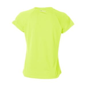 Deevaz Women Comfort Fit Round Neck Half Sleeve Neon T Shirts In Neon Green Color