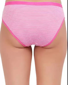 Deevaz Stripes Printed Cotton Rich Panty in Pink Colour.