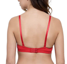 Load image into Gallery viewer, Deevaz Padded Women&#39;s Cotton Rich Medium Coverage Wired Push-Up Bra In Red Colour.