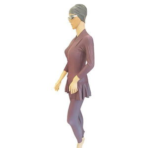 Deevaz West Essence Women's Swimming Costume with Removable Chest Pads Frock Style with Front Zipper.