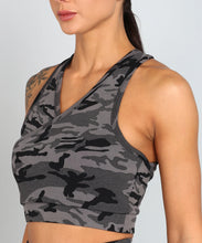 Load image into Gallery viewer, Deevaz Pair Of Comfort Fit Active Sports Bra &amp; Snug Fit Active Ankle-Length Tights In Grey Camouflage Color.