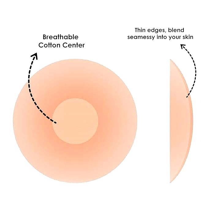 Deevaz Women's Reusable Nipple Cover - Silicone Nipple Cover Bra Pad - Adhesive Reusable Nipple Pads - Thin Silicone Nipple Cover Pasties