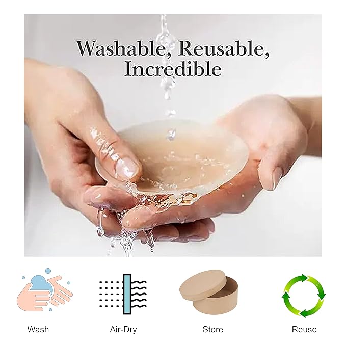 Deevaz Women's Reusable Nipple Cover - Silicone Nipple Cover Bra Pad - Adhesive Reusable Nipple Pads - Thin Silicone Nipple Cover Pasties