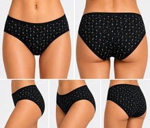 Load image into Gallery viewer, Deevaz Women's Black Cotton Printed Bikini Panty.