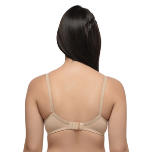 Deevaz Cotton Full Coverage Non-Padded Non Wired Bra Seamless Cup In Beige Color.