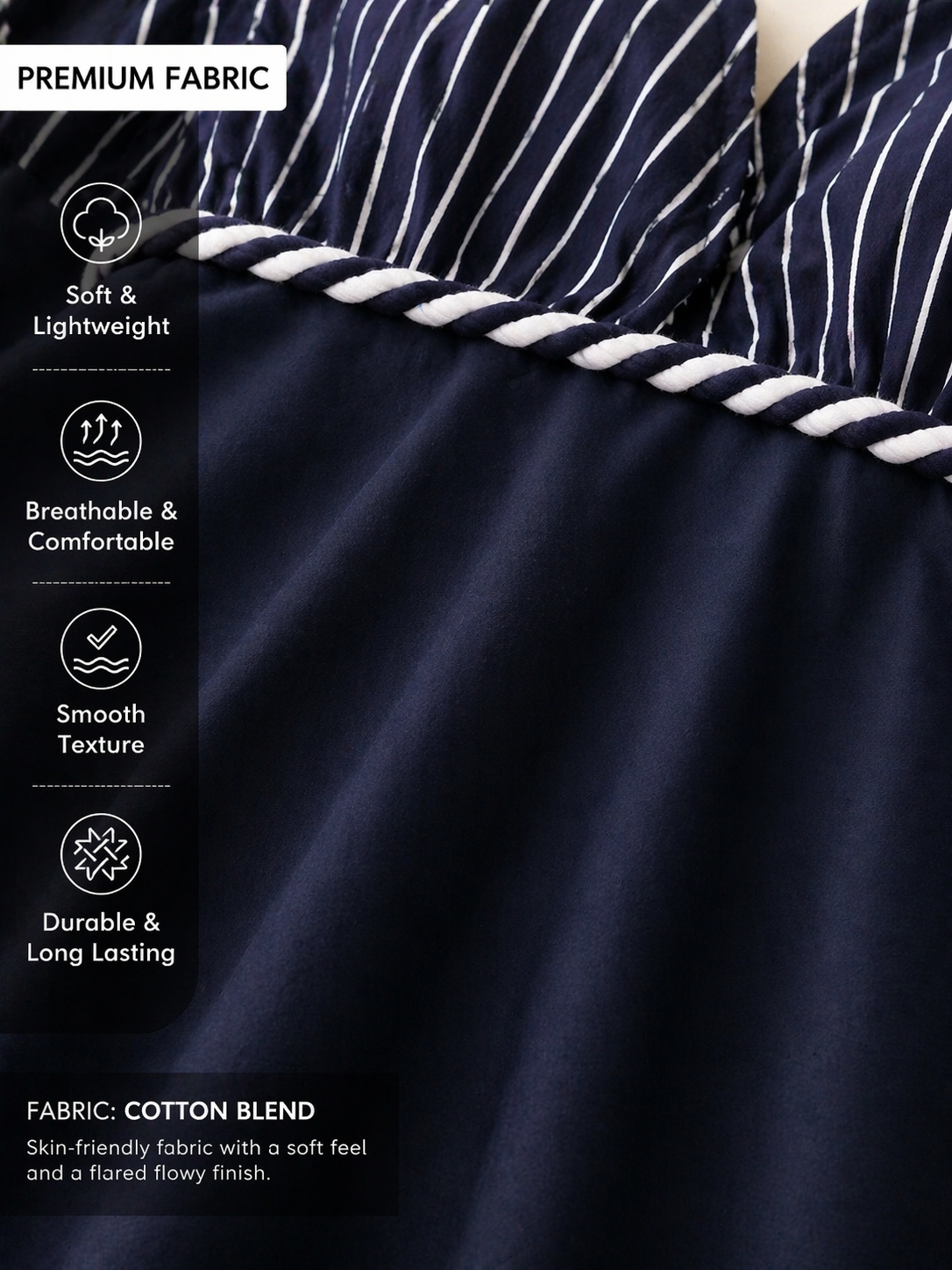 Deevaz Striped Women Monokini Navy blue, blue Swimsuit.