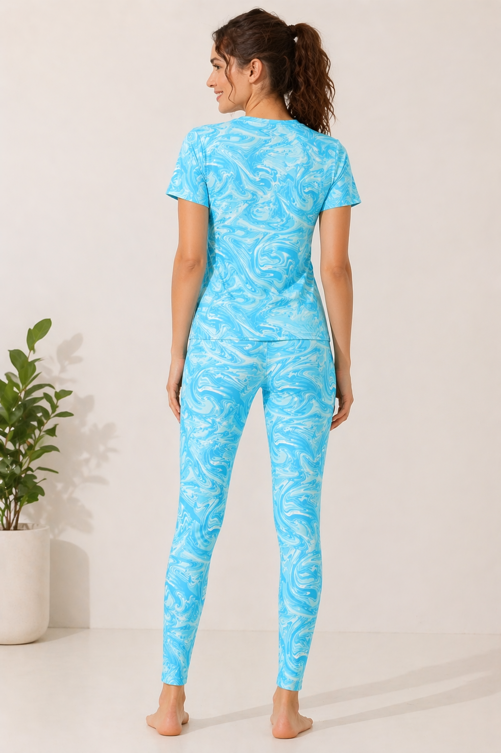Deevaz Women’s Blue Printed  T-shirt & lower.