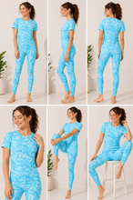 Load image into Gallery viewer, Deevaz Women’s Blue Printed  T-shirt &amp; lower.