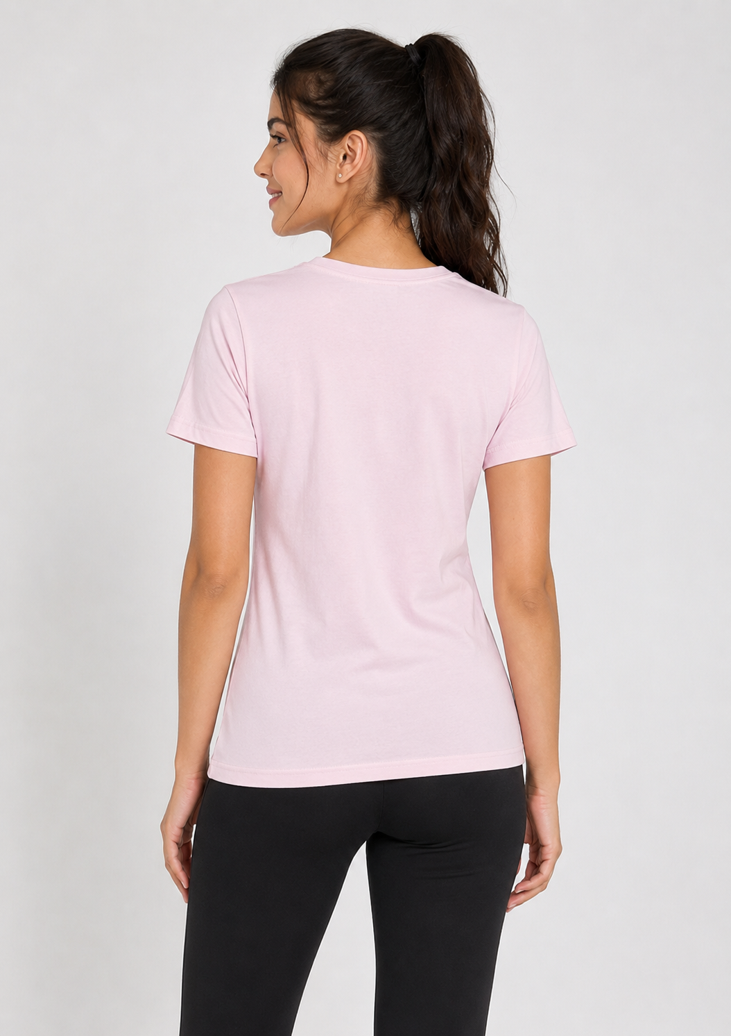 Deevaz Women’s Solid Light Pink Round Neck Half Sleeve T-Shirt