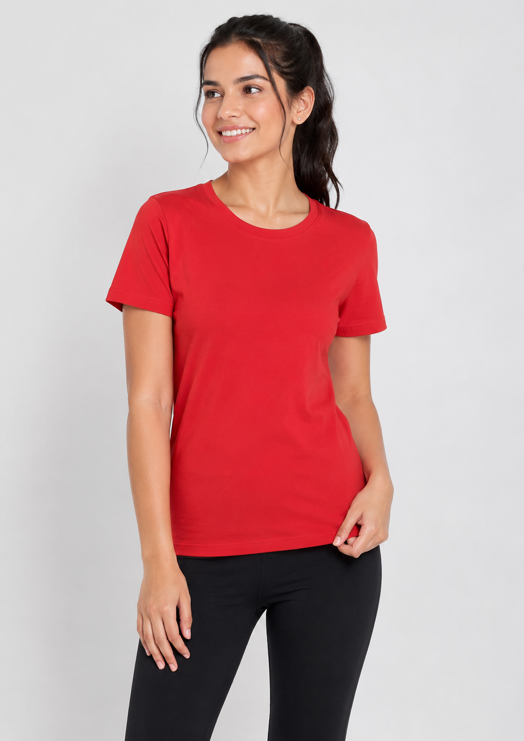Deevaz Women’s Solid Red Round Neck Half Sleeve T-Shirt