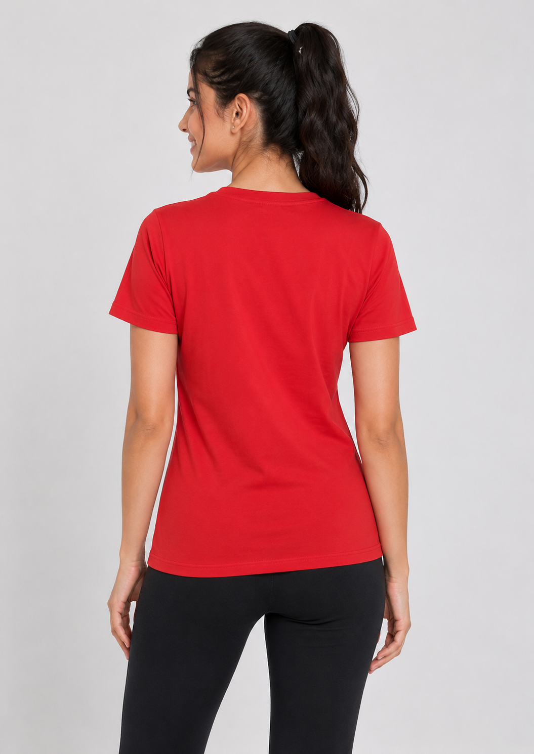 Deevaz Women’s Solid Red Round Neck Half Sleeve T-Shirt