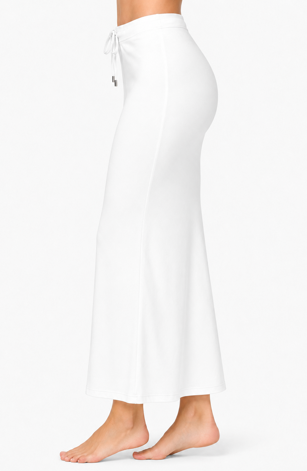 Deevaz Women’s White High Waist Long Mermaid Skirt with Drawstring