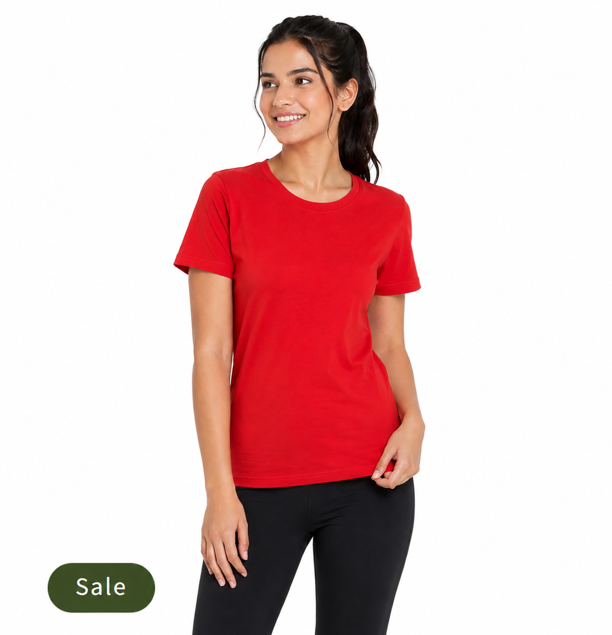Deevaz Women’s Solid Red Round Neck Half Sleeve T-Shirt