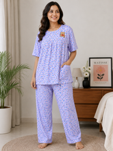 Load image into Gallery viewer, Deevaz Half Sleeve Round Neck Top with Full-Length Pajama