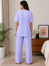 Load image into Gallery viewer, Deevaz Half Sleeve Round Neck Top with Full-Length Pajama