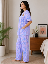 Load image into Gallery viewer, Deevaz Half Sleeve Round Neck Top with Full-Length Pajama