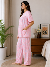 Load image into Gallery viewer, Deevaz Half Sleeve Top with Full-Length Pajama | Soft &amp; Comfortable Sleepwear