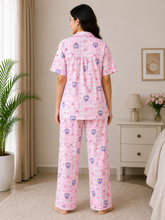 Load image into Gallery viewer, Deevaz Women's Cotton Printed Half Sleeve Night Suit Set