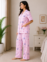 Load image into Gallery viewer, Deevaz Women's Cotton Printed Half Sleeve Night Suit Set